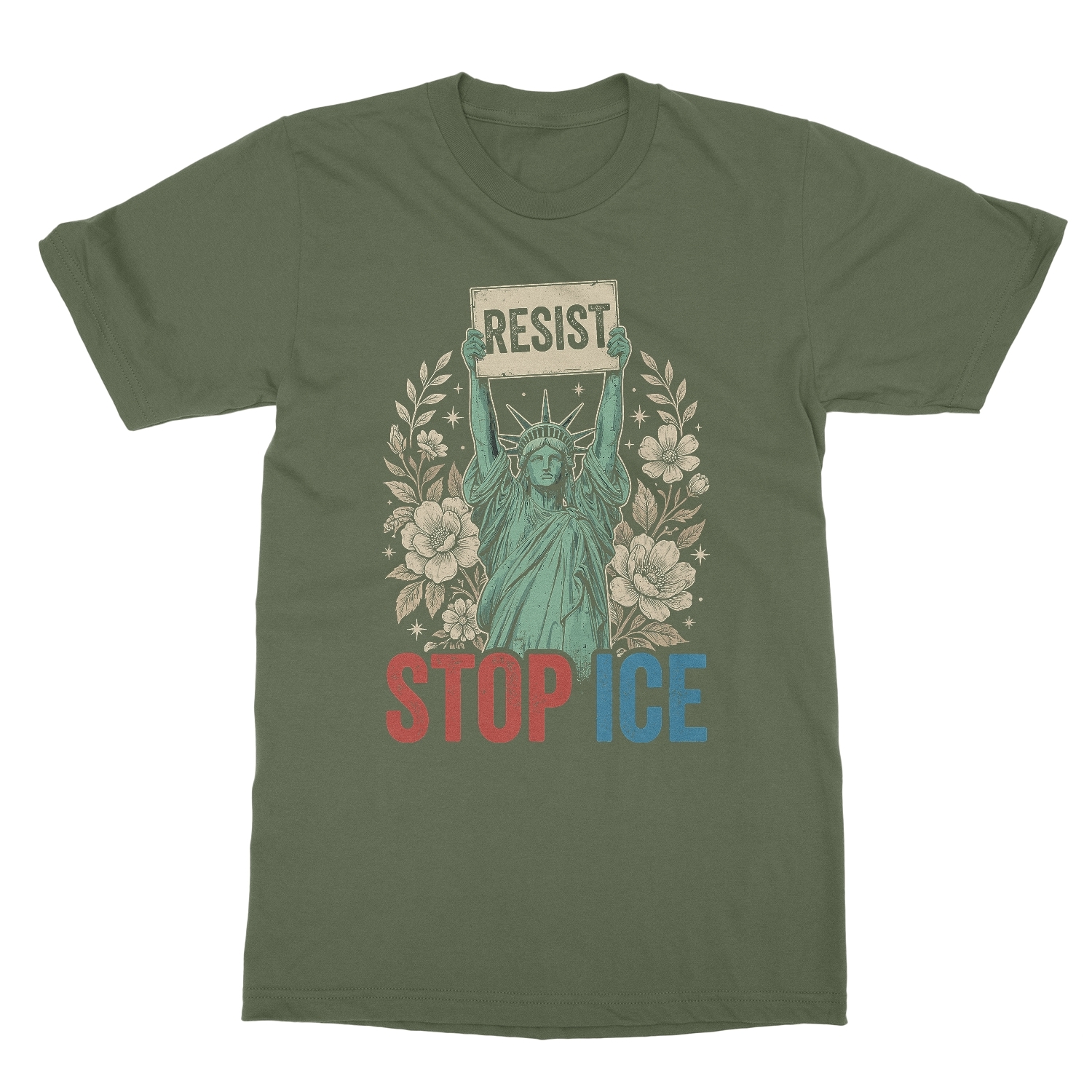 Lady Liberty Resist Stop Ice – Anti-Ice Protest Unisex T-Shirt