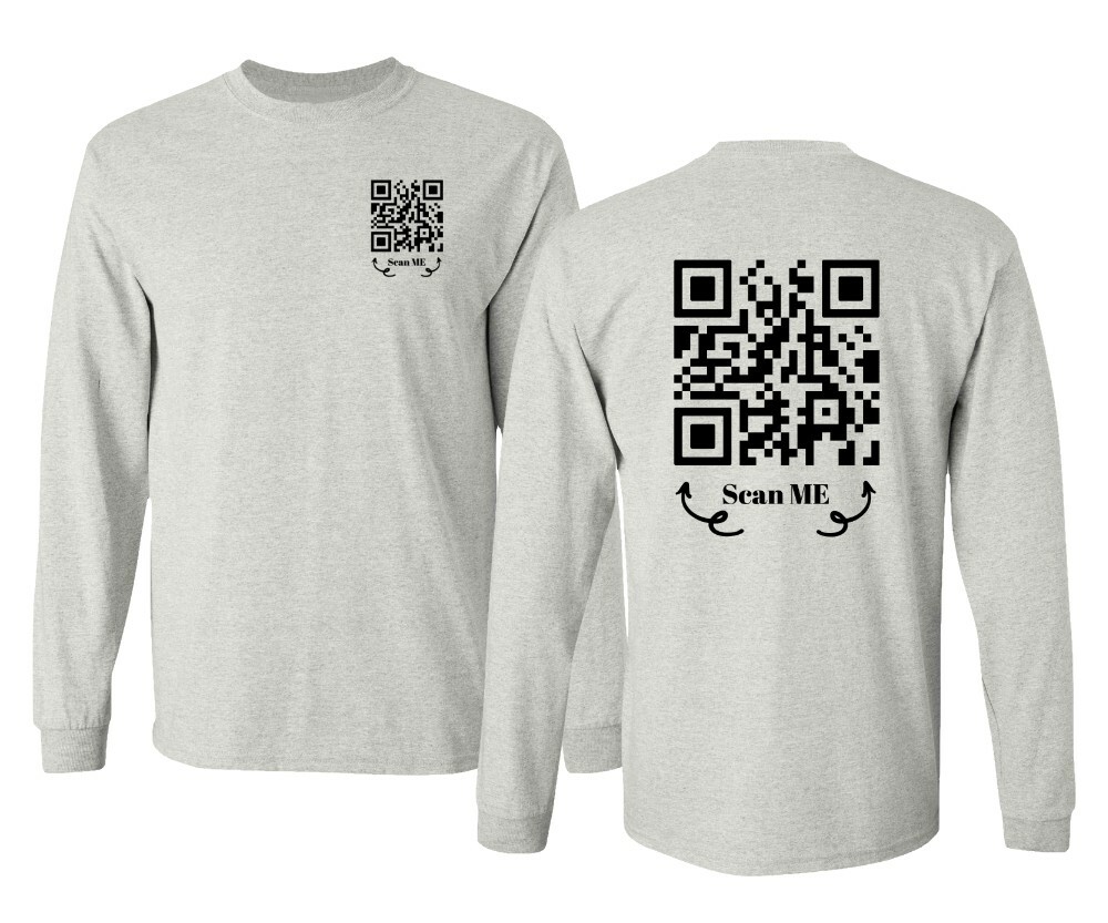 Funny FU QR Code Scan Me QR Code Joke Funny Humor Long Sleeve Tshirt