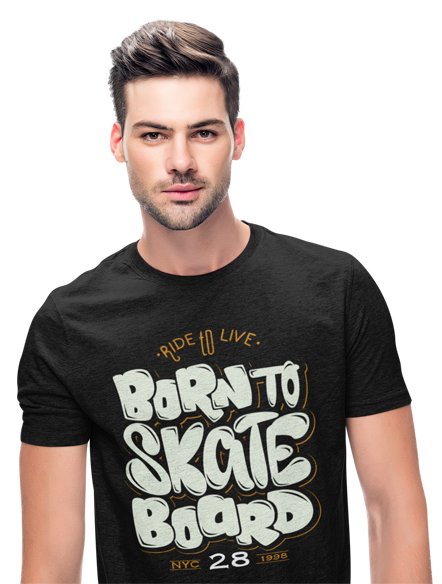 kaos ride to live born to skate board