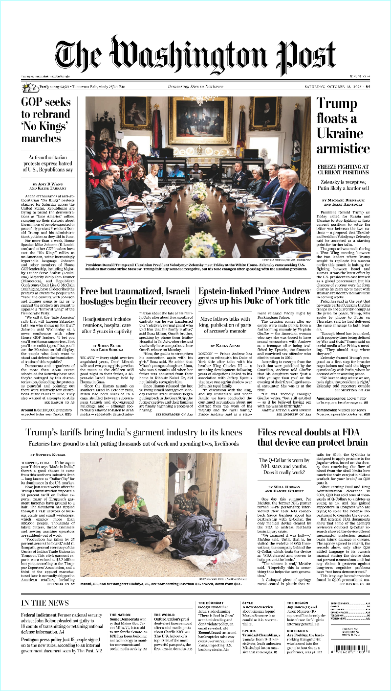 The Washington Post October 18-2025 (Woodward, Bob) The Washington Post October 18-2025 (Woodward, Bob)