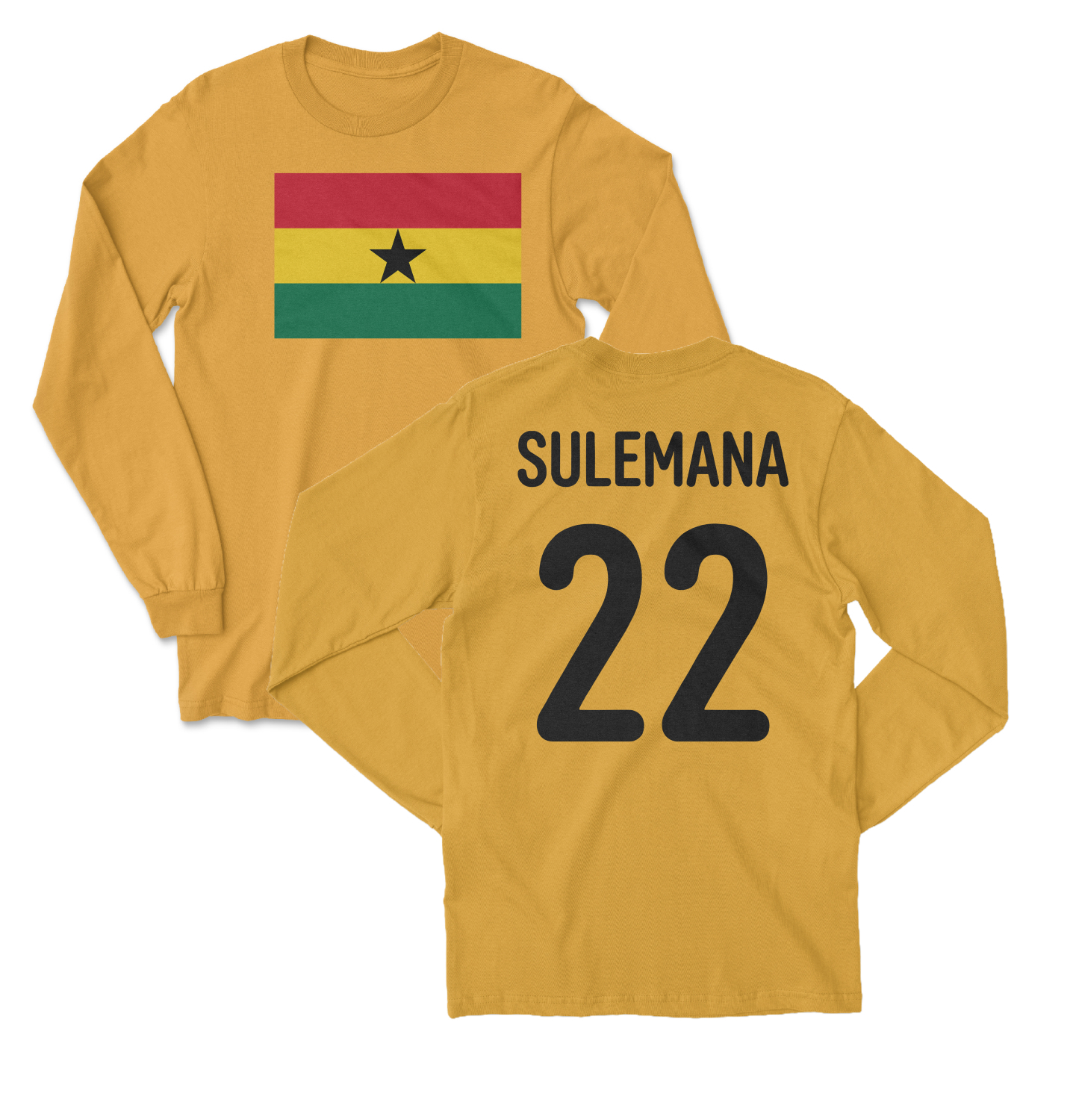 Ghana Pride Sulemana 22 Two-Sided Jersey Style Long Sleeve T-Shirt