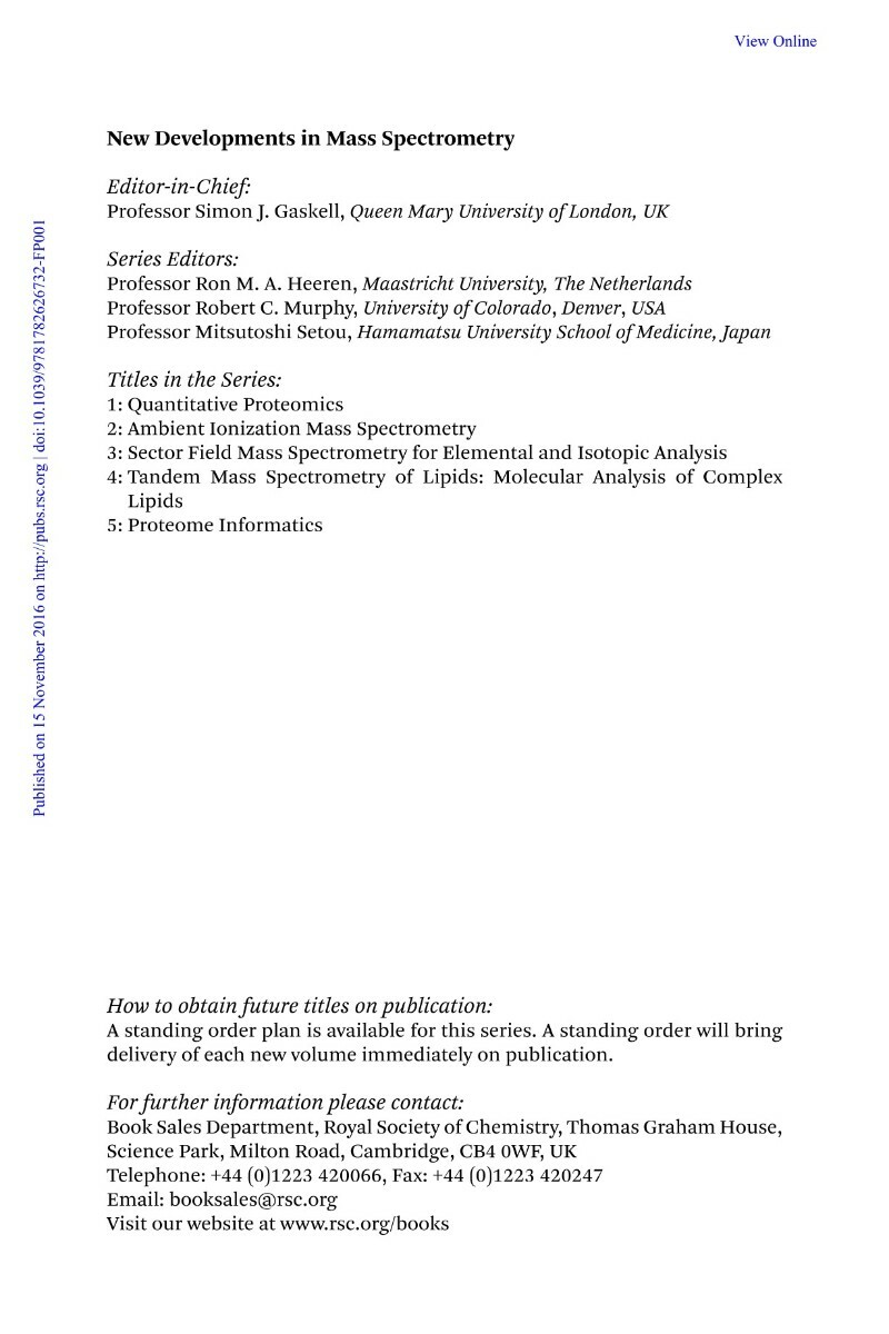 Proteome Informatic (Conrad Bessant) Proteome Informatic (Conrad Bessant)