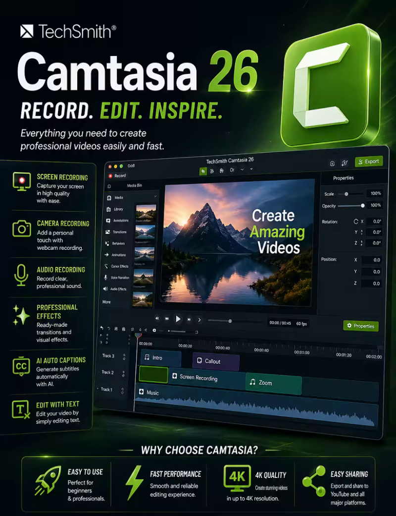 TechSmith Camtasia 26.1.2.16723 (x64) Multilingual