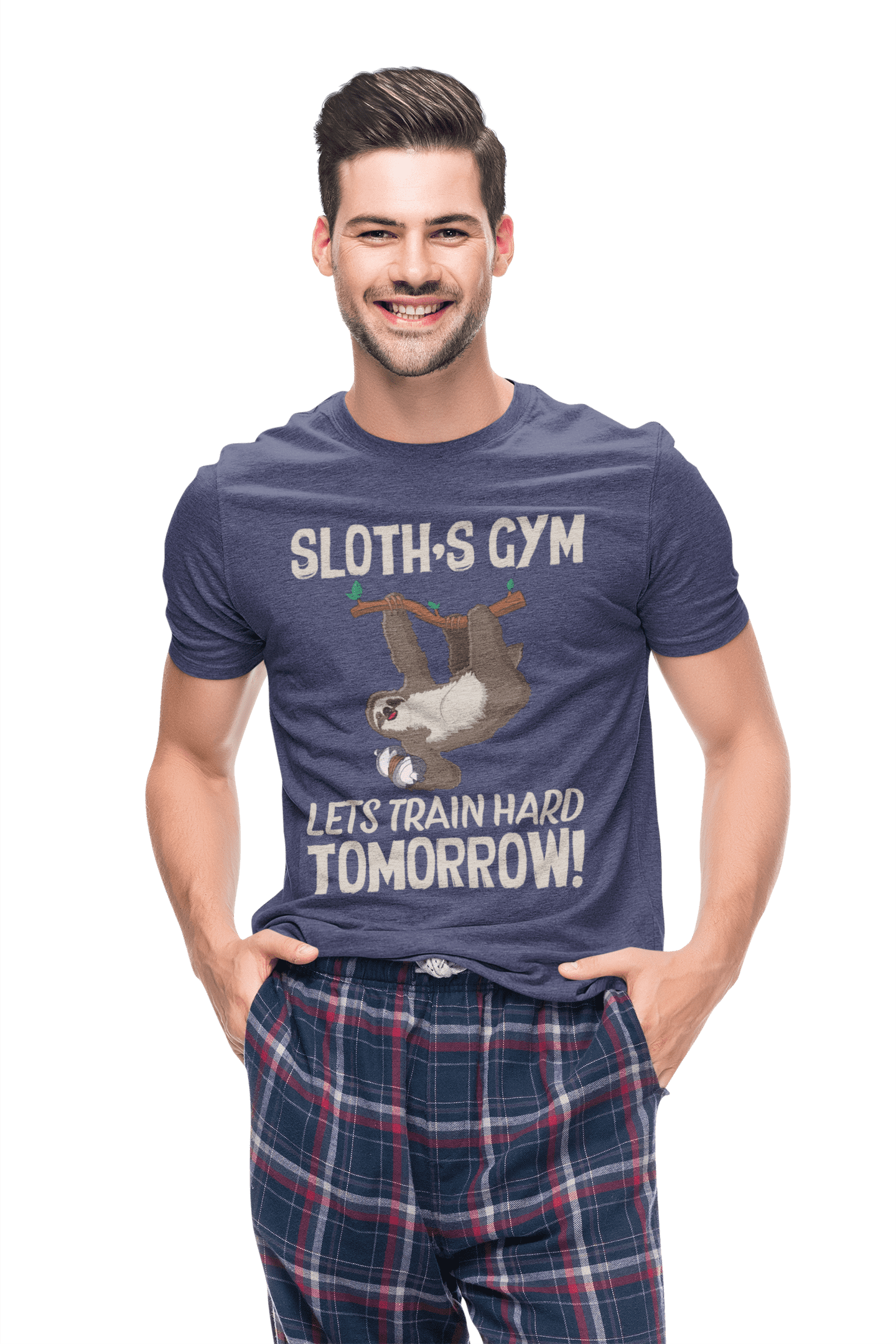 kaos sloth's gym let's train hard tomorrow