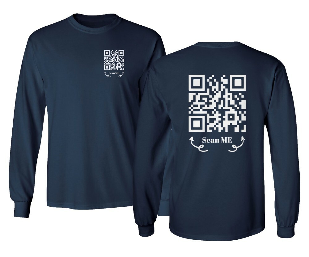 Funny FU QR Code Scan Me QR Code Joke Funny Humor Long Sleeve Tshirt