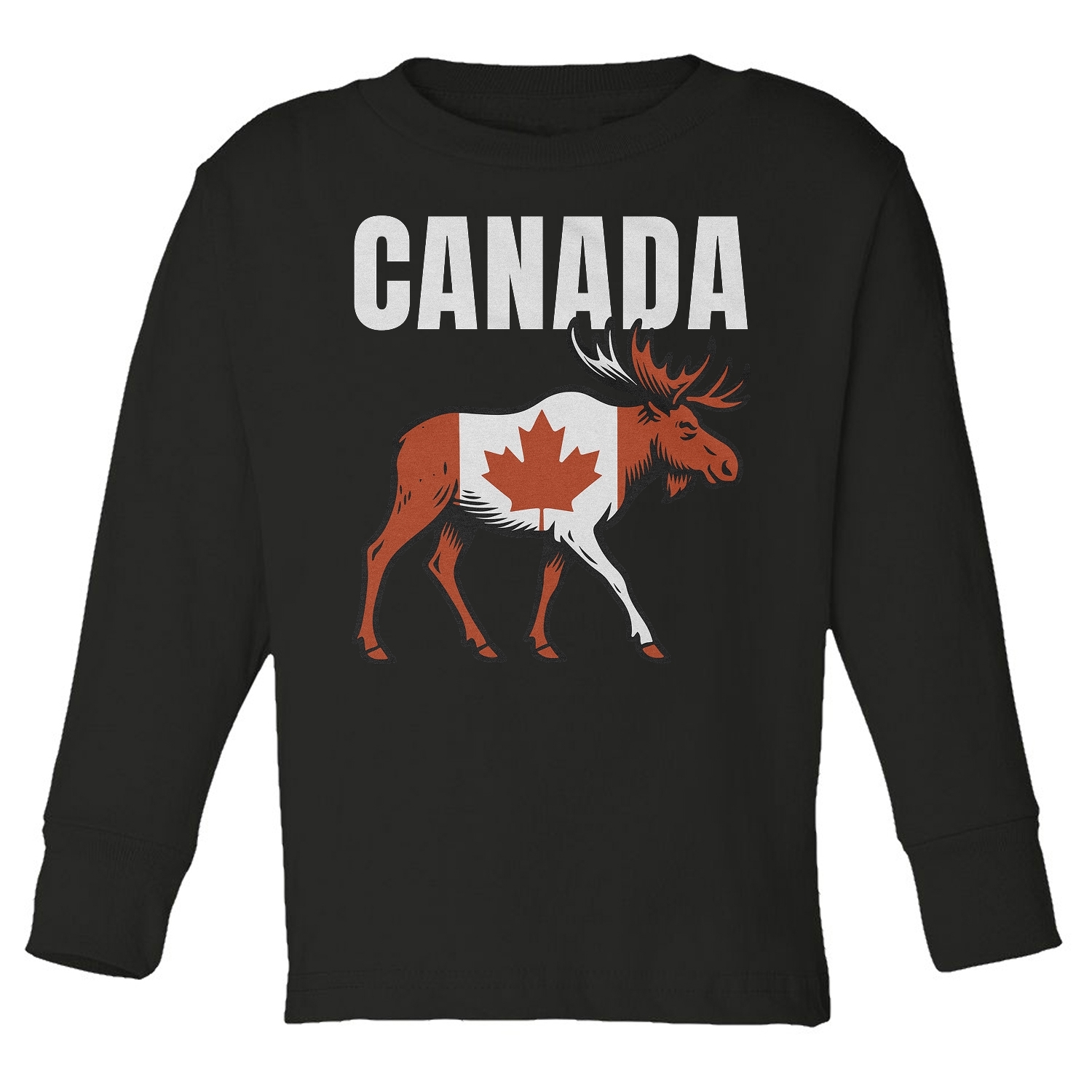 Canada Day - Canadian Flag Moose Patriotic Toddler Long Sleeve TShirt - Picture 2 of 2