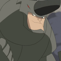 A screenshot of the Rhino from the Spectacular Spider-Man cartoon.