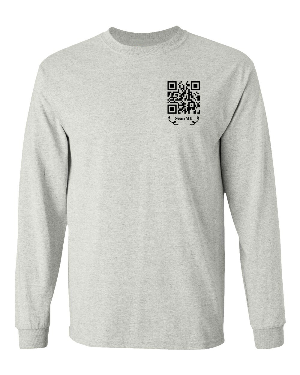 Funny FU QR Code Scan Me QR Code Joke Funny Humor Long Sleeve Tshirt