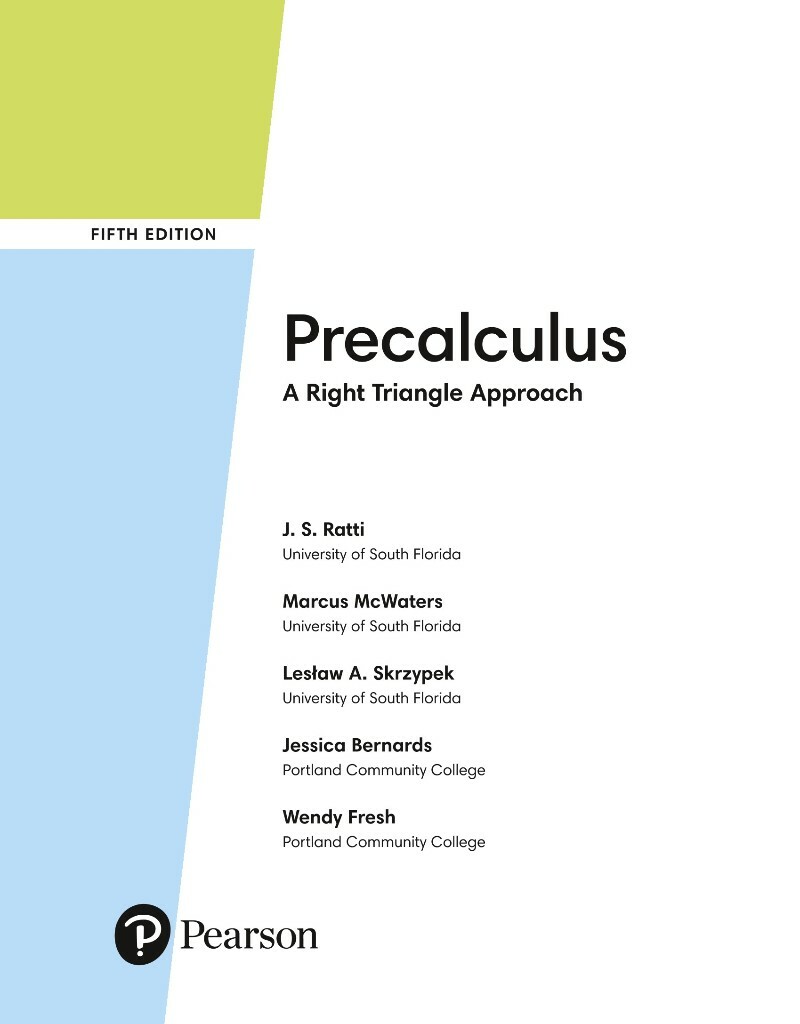 Precalculus A Right Triangle Approach 5ed (2022)