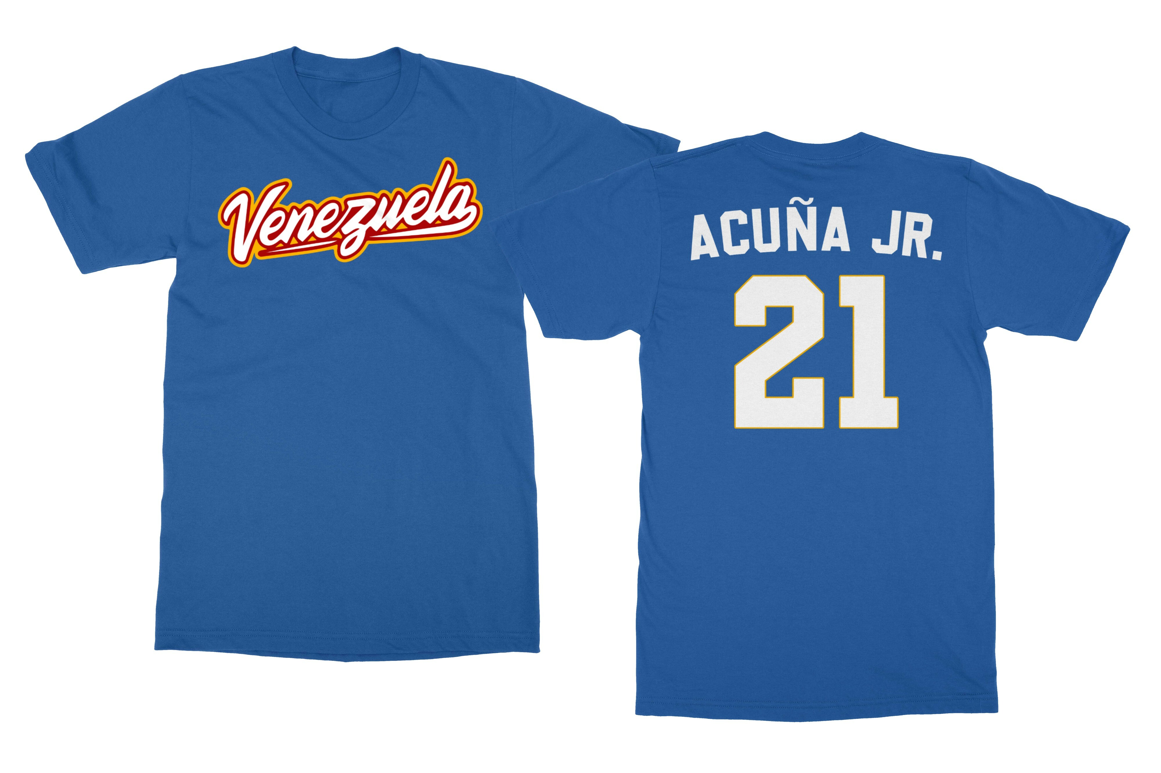 Venezuela 21 Acuna Jr 2026 Baseball Champs Two-Sided Unisex T-Shirt