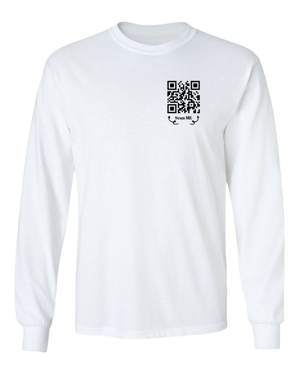 Funny FU QR Code Scan Me QR Code Joke Funny Humor Long Sleeve Tshirt