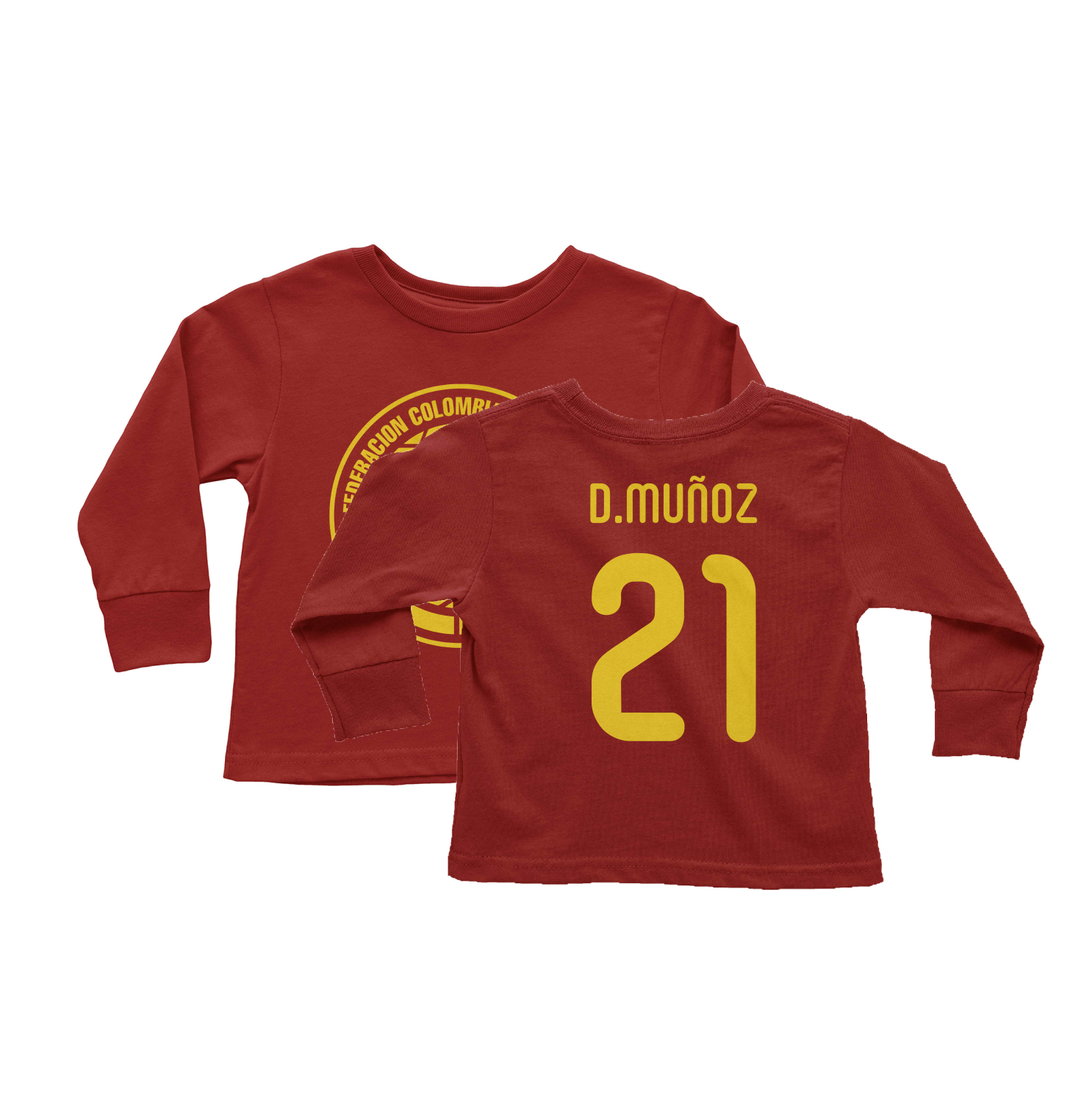 Colombia Tribute 21 Graphic Munoz Inspired 2-Sided Toddler Long Sleeve TShirt
