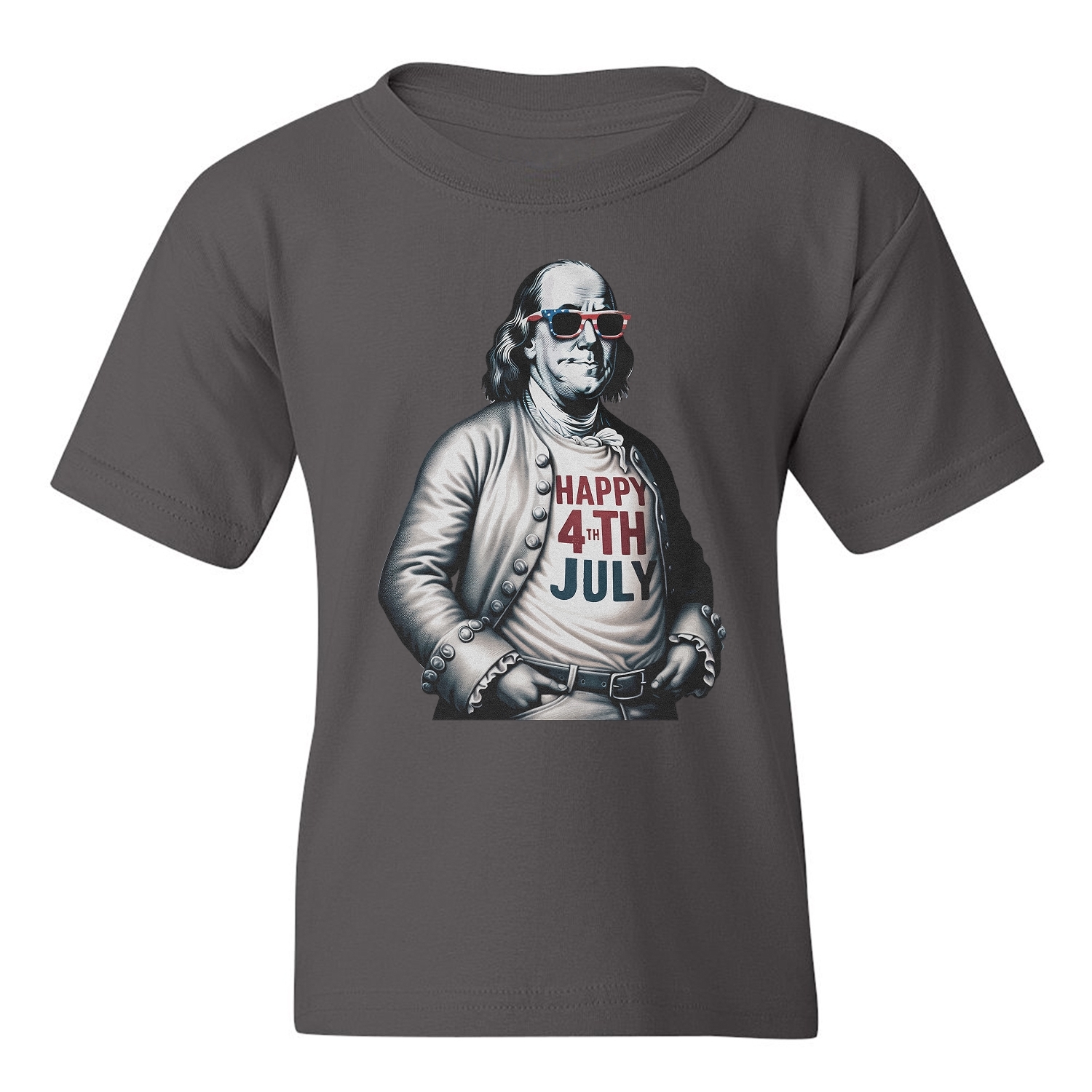 Franklin Happy 4th Of July Tribute - Independence Day Youth Unisex T-shirt - Picture 6 of 15