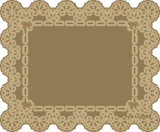 A brown lace doily border.