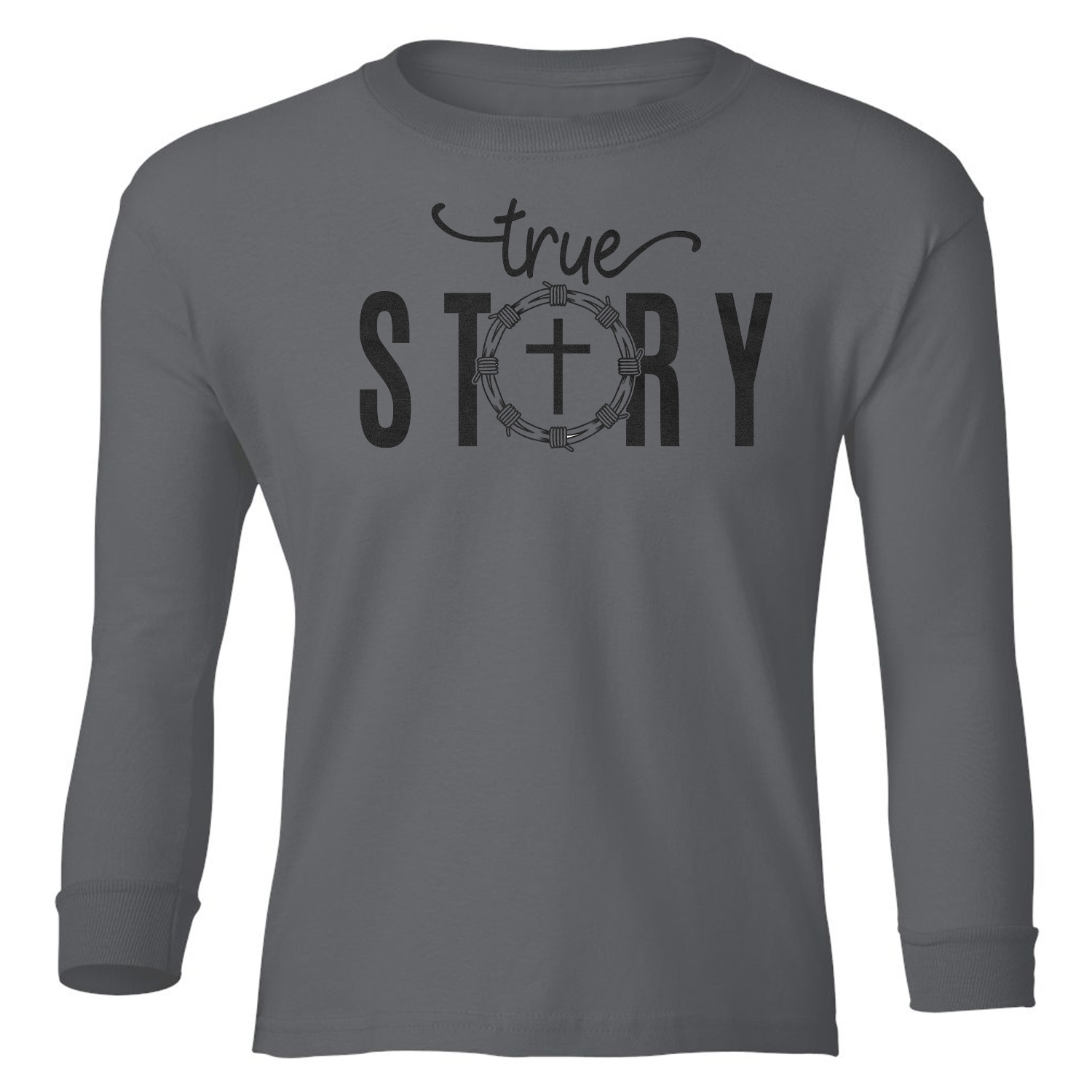 True Story - Jesus Resurrection Easter Christian Youth Long Sleeve T-Shirt - Picture 5 of 11