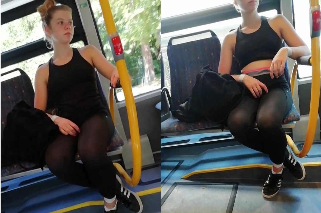 Beautiful Young German Teen in Black Leggings