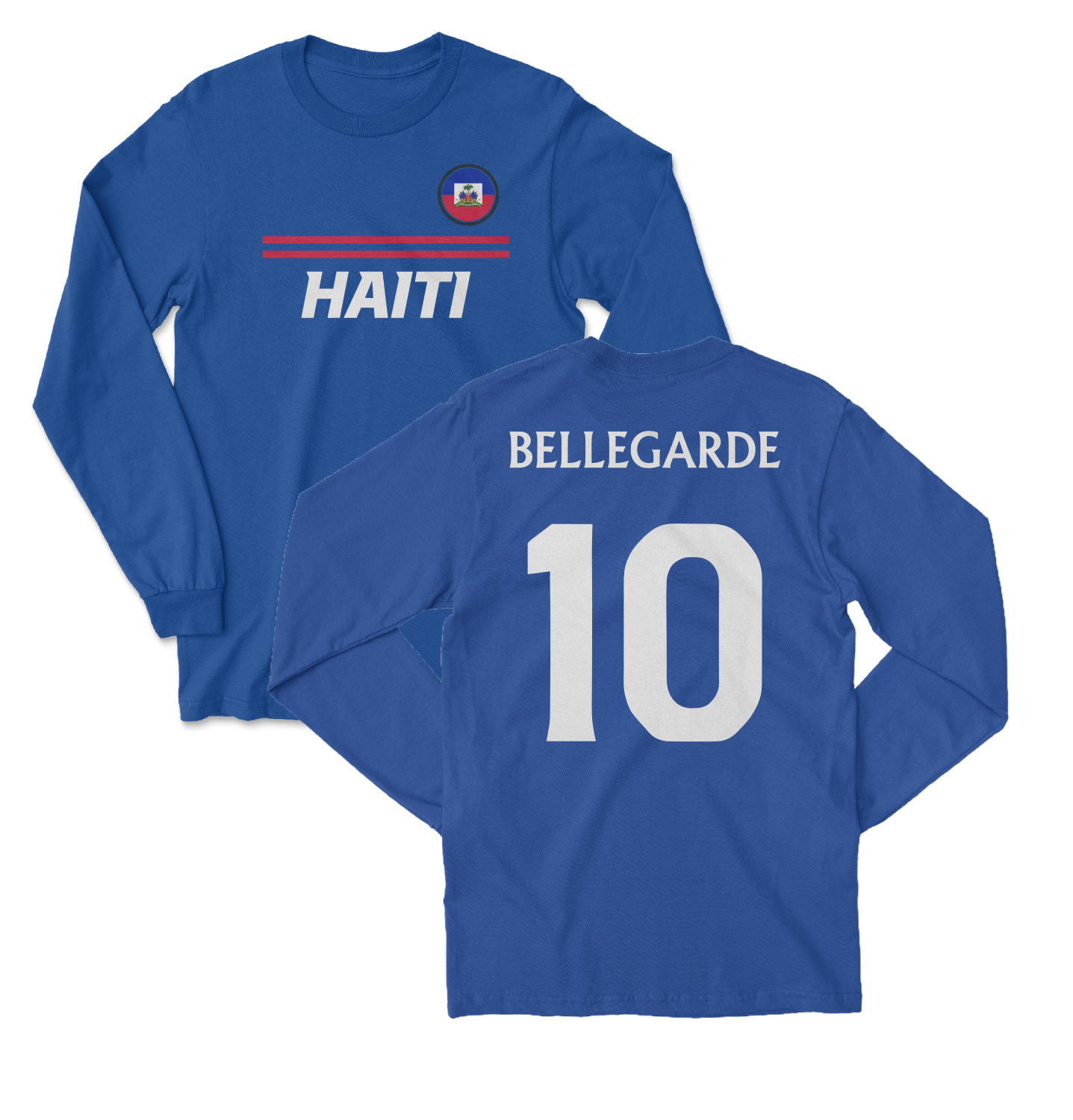 Haiti Soccer Fans Bellegarde 10 Jersey Style Long Sleeve T-Shirt