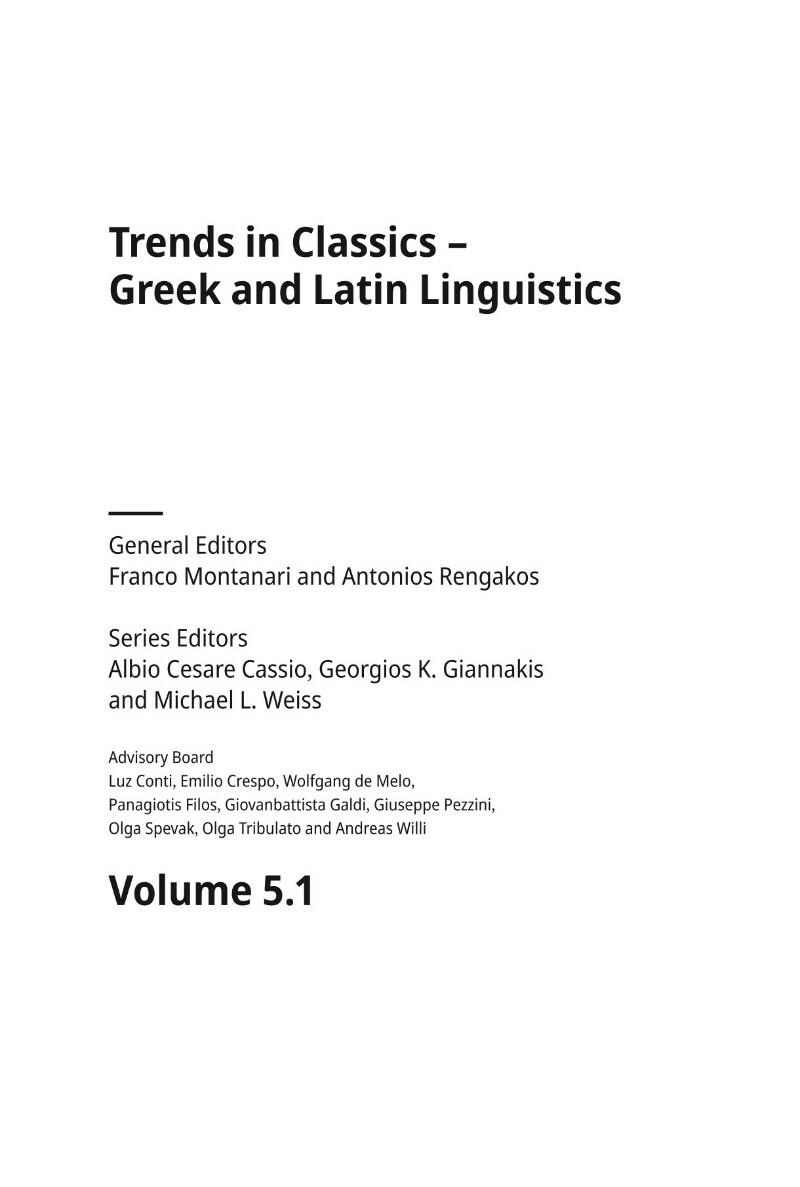 Ancient Greek Linguistics (Jesús de la Villa, Araceli Striano and Rodrigo Verano) Ancient Greek Linguistics (Jesús de la Villa, Araceli Striano and Rodrigo Verano)