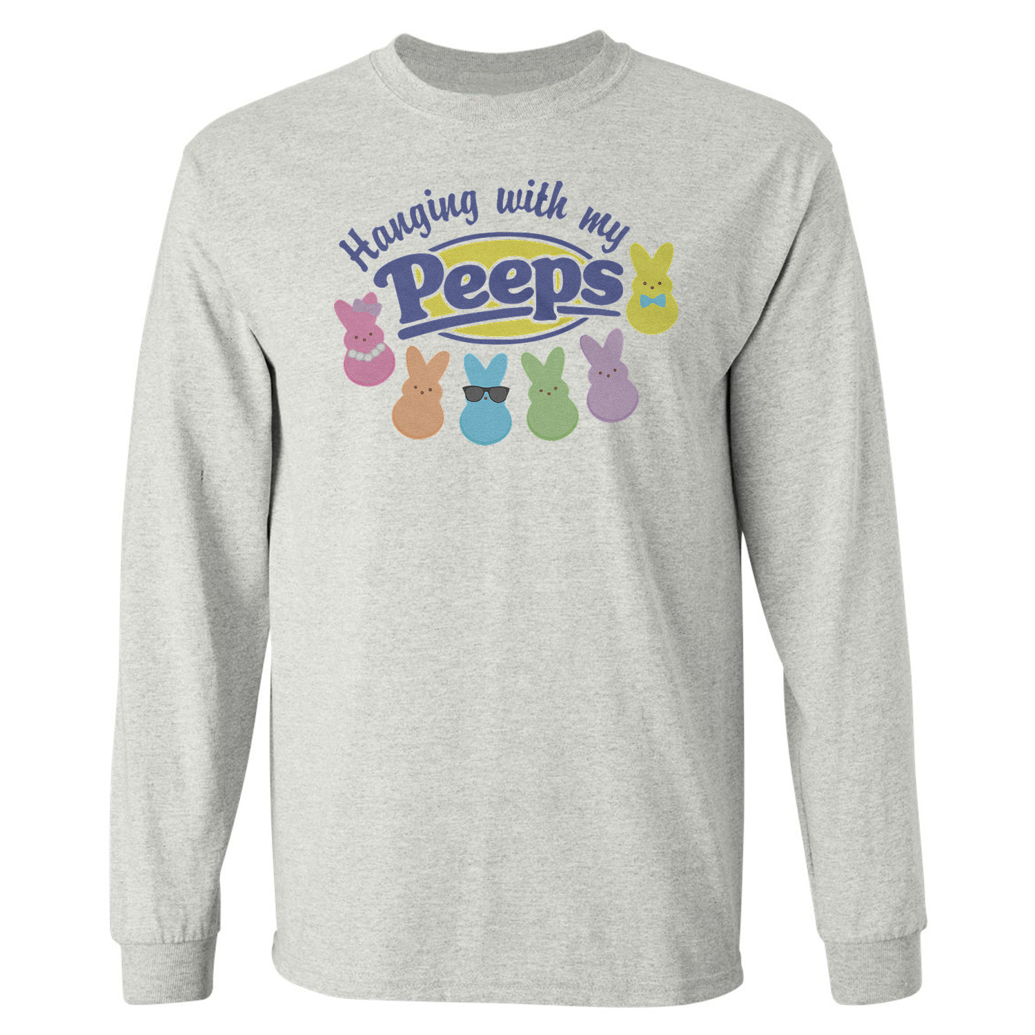 Hanging With My Peeps – Funny Easter Bunny Long Sleeve Tshirt