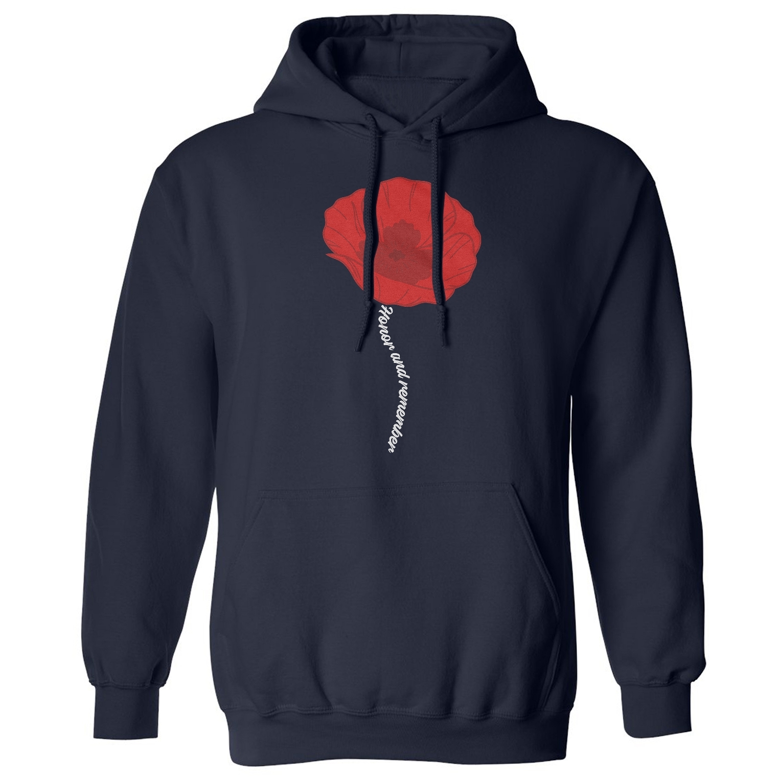 Honor and Remember – Red Poppy Memorial Day Tribute Unisex Hooded Sweatshirt