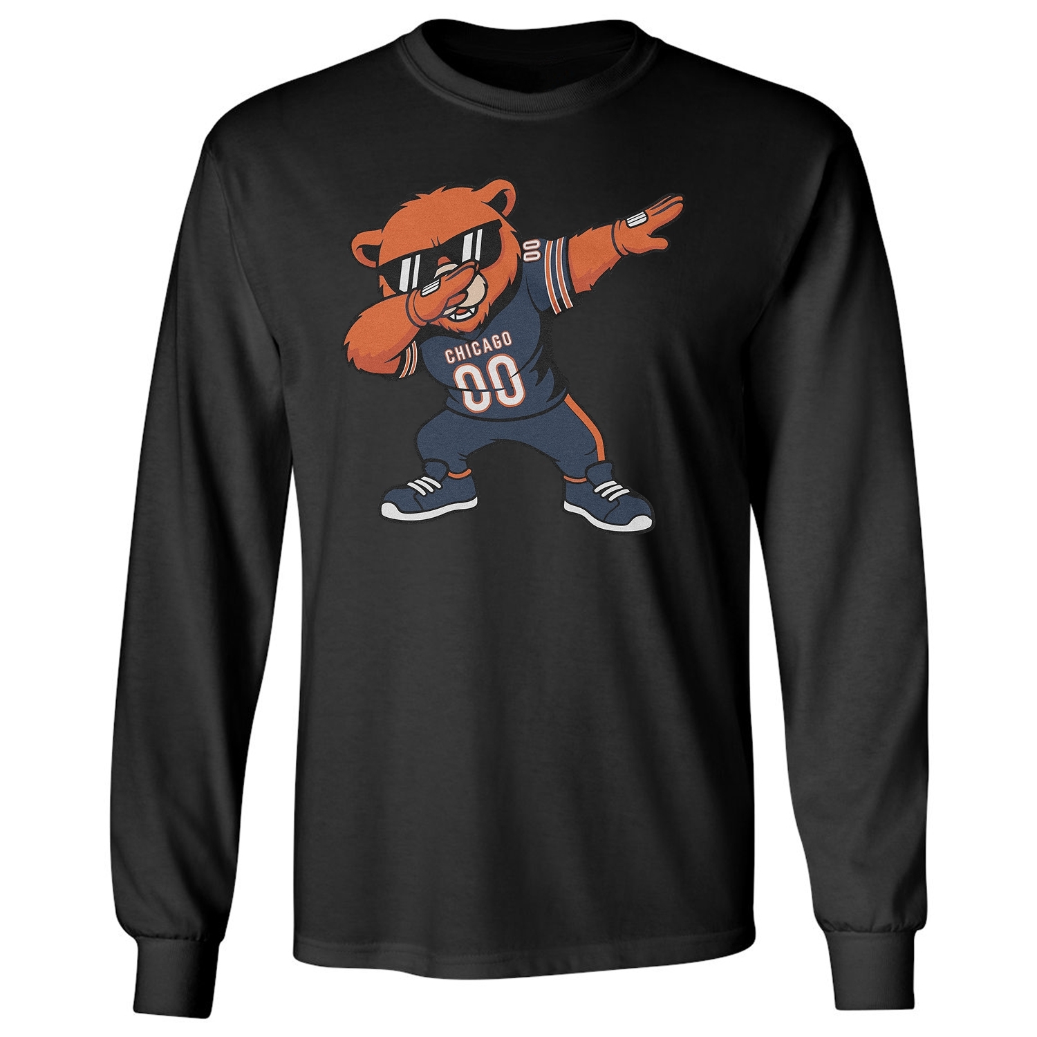 Chicago Inspired Dabbing Mascot – Bear-Tribute Fans Long Sleeve T-Shirt