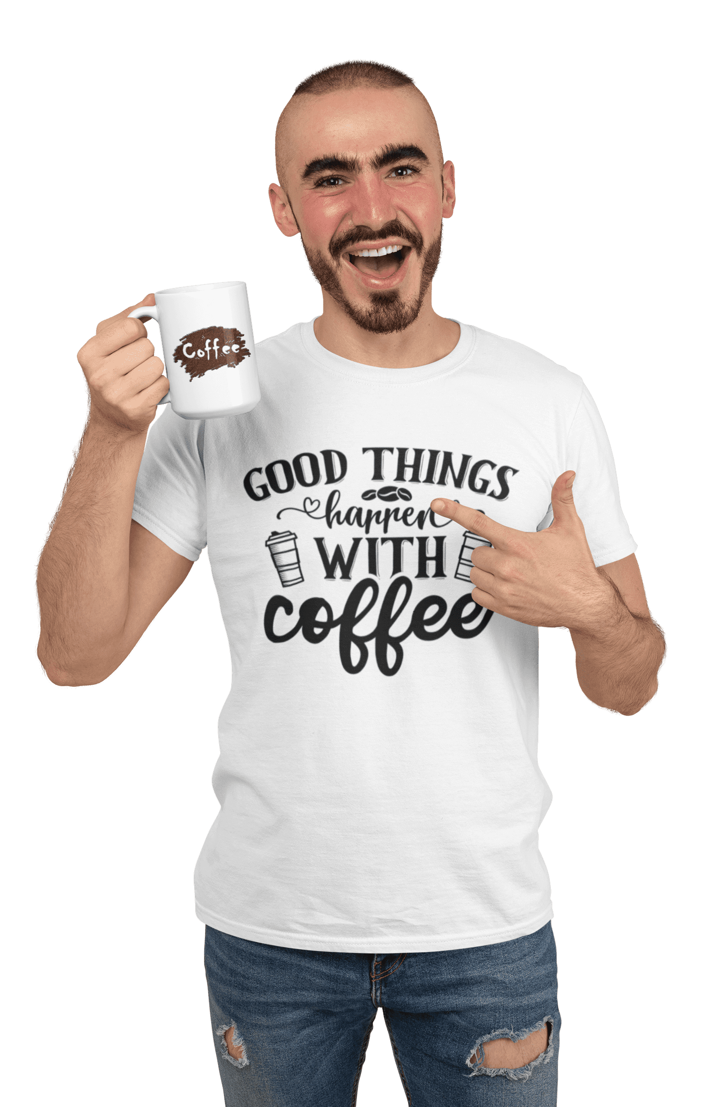 kaos good things happen with coffee