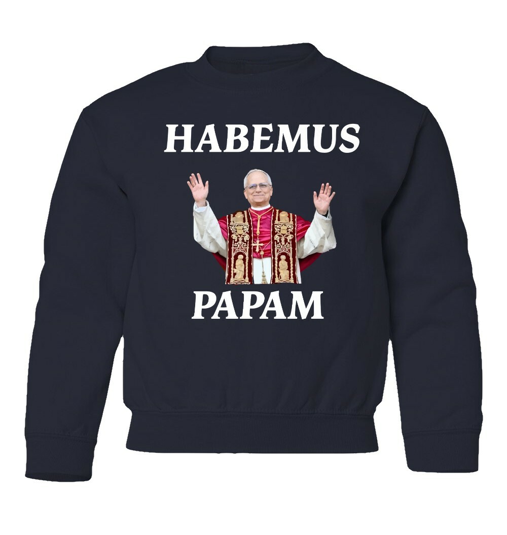 Habemus Papam – Pope Leo XIV Prevost Tribute Youth Crewneck Sweatshirt - Picture 5 of 9