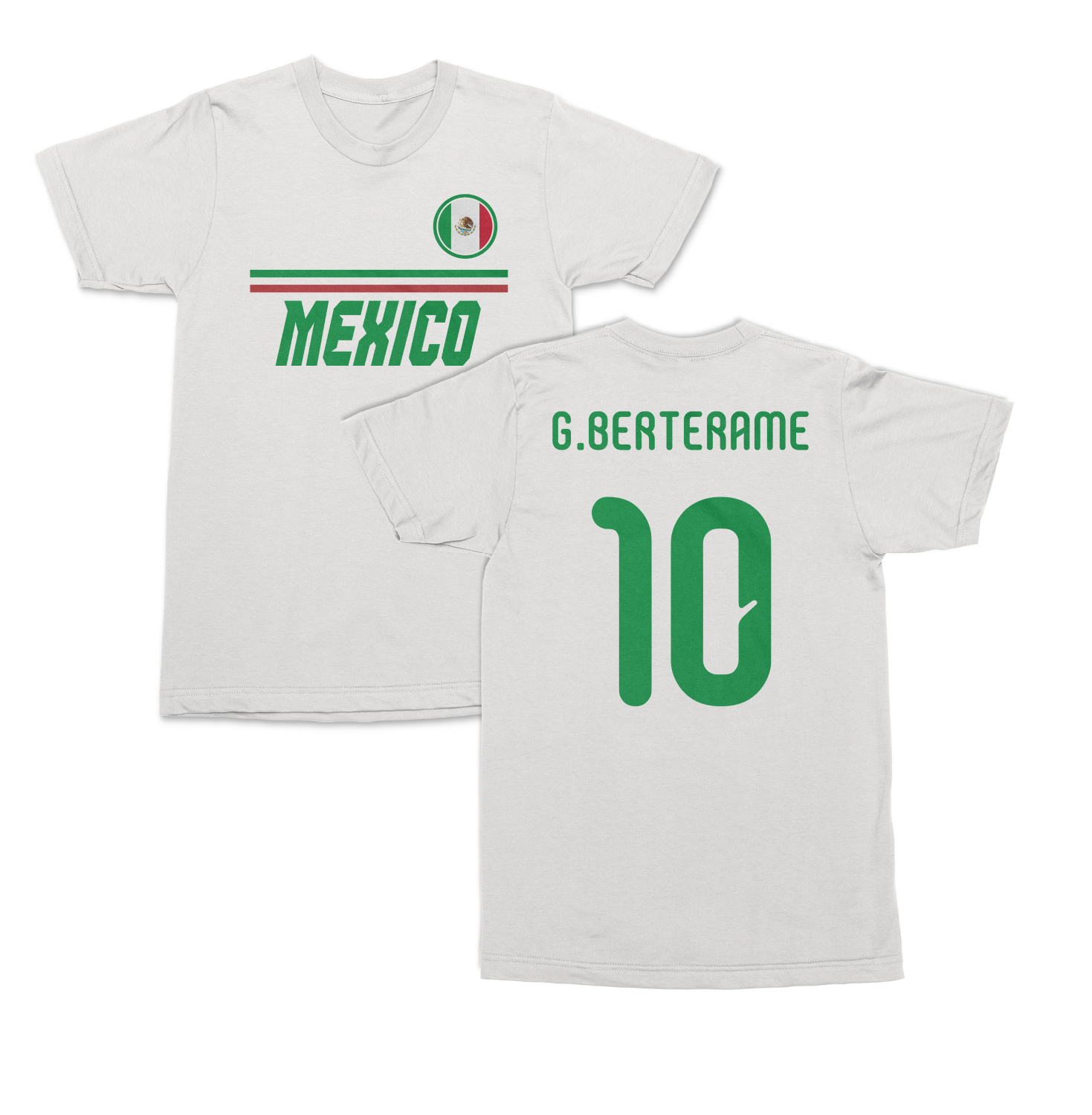 Mexico Soccer Fans G.Berterame 10 Jersey Style Unisex T-Shirt