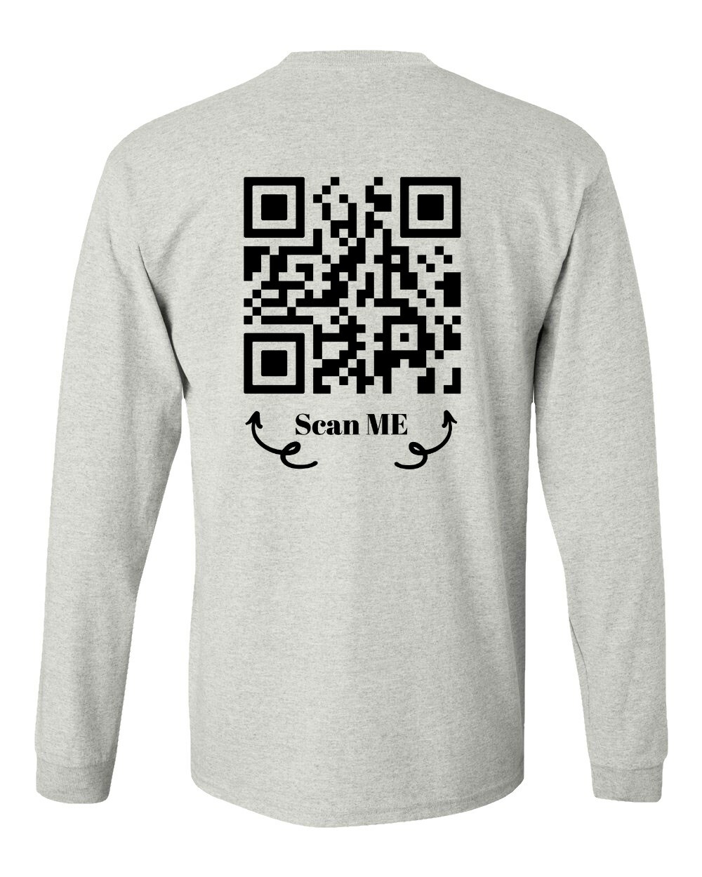 Funny FU QR Code Scan Me QR Code Joke Funny Humor Long Sleeve Tshirt