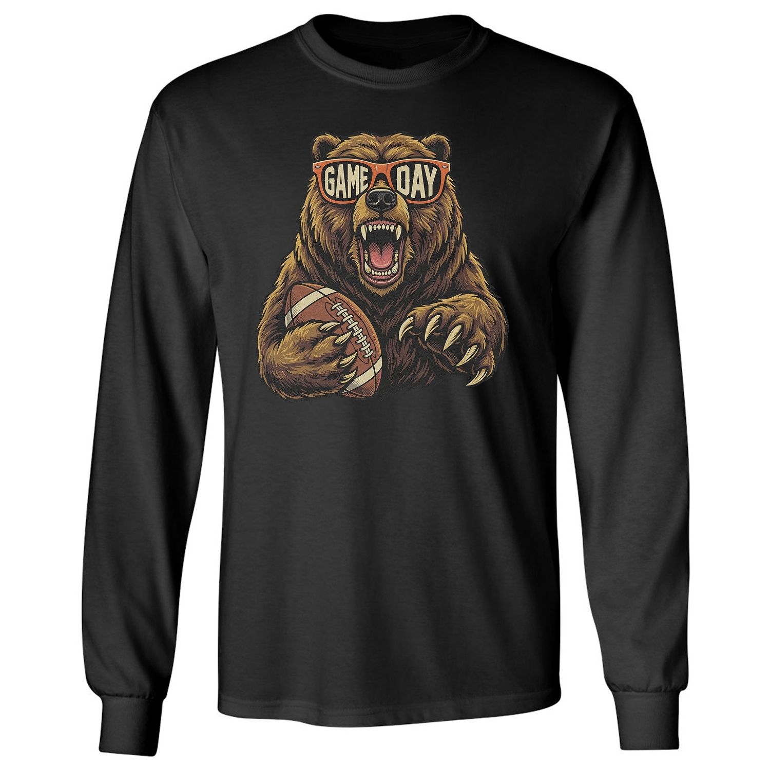 Game Day Sunglasses Bear Inspired Design Chicago Fans Long Sleeve T-Shirt