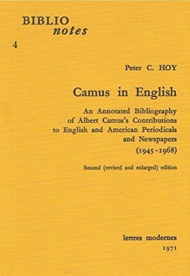 Camus Albert Nobel Prize In Literature (1957) (Peter C. Hoy)