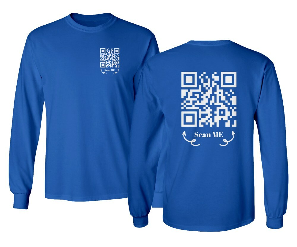 Funny FU QR Code Scan Me QR Code Joke Funny Humor Long Sleeve Tshirt